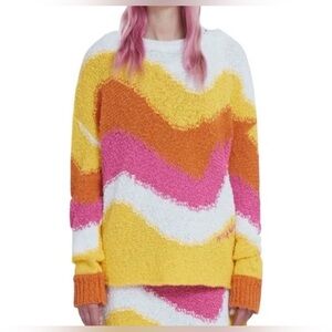 Marni NWT ‘Lobster’ open back/tie cotton sweater- rainbow swirl - 40 (US S/M)